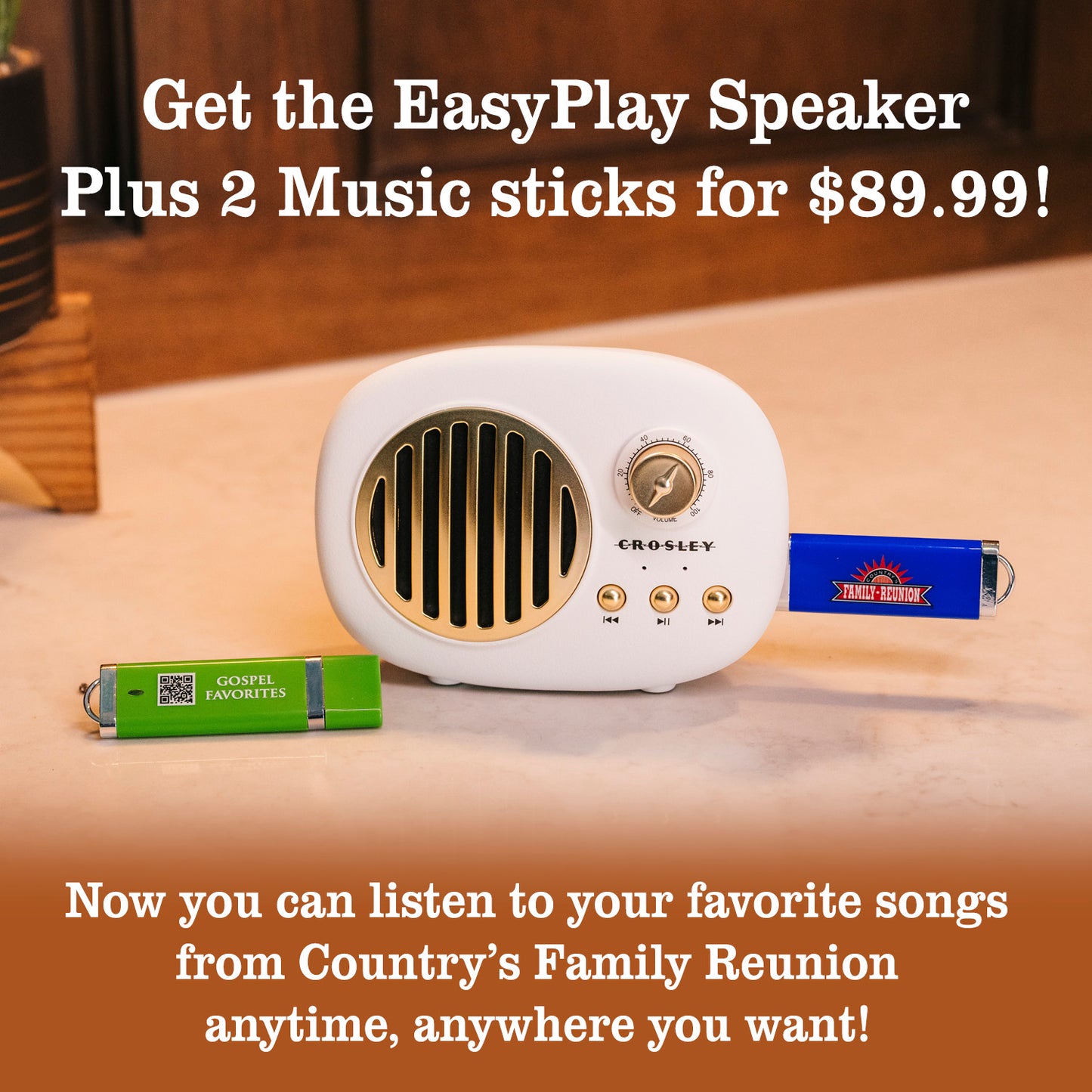 NEW! Country's Family Reunion EasyPlay Deluxe Bundle [Speaker + 2 Music Sticks]