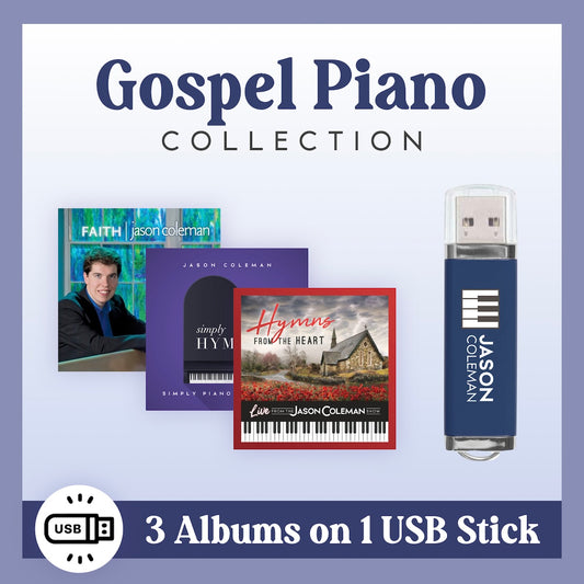 USB Gospel Piano Music Stick (3 Albums, 50+ Songs)