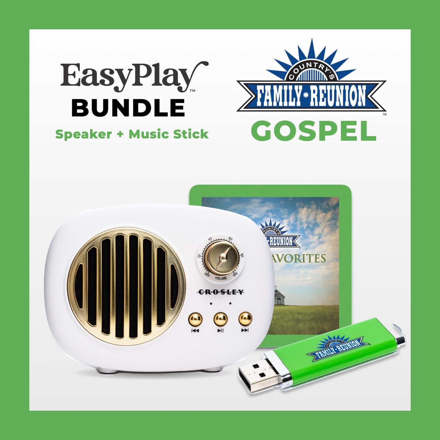 NEW! Gospel Country's Family Reunion EasyPlay Bundle [Speaker + Music Stick]