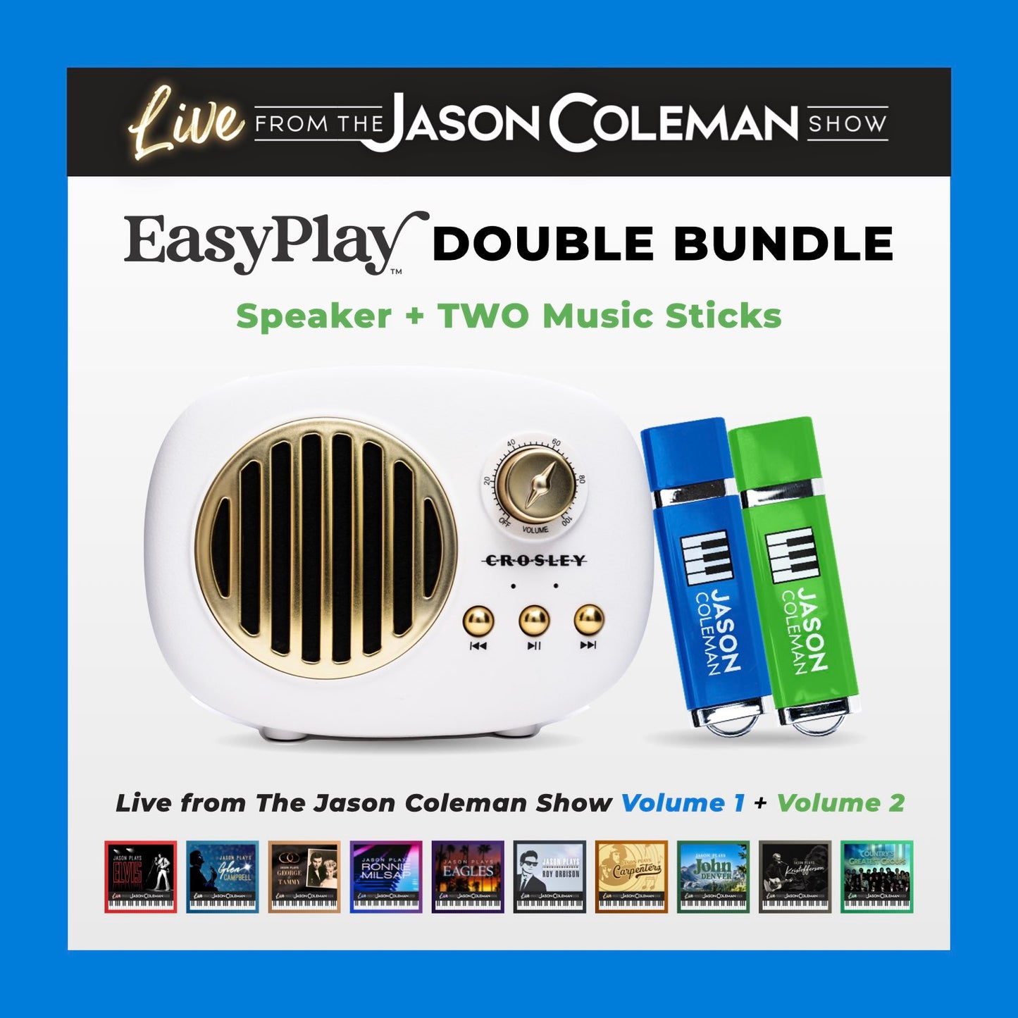 The Jason Coleman Show EasyPlay DOUBLE BUNDLE [Speaker + 2 Sticks]
